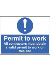 Permit to work sign