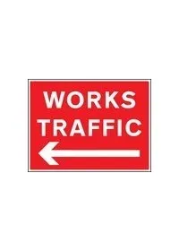 Works traffic left sign
