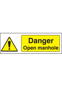 Danger open manhole sign