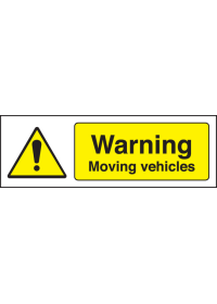Warning moving vehicles sign