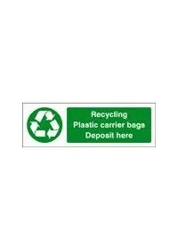 Recycling plastic carrier bags sign