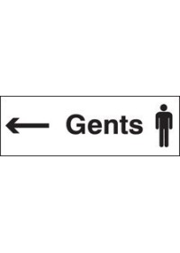 Gents arrow left sign