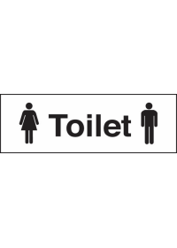 Toilet with male & female symbol sign