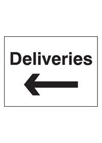 Deliveries arrow left sign