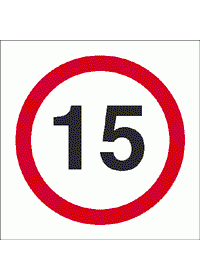 15 MPH speed Limit sign