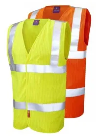 Flame retardant anti static hi vis vest yellow