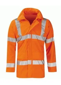 Waterproof Orange flexible hi vis coat go rt 3279