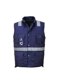 Navy Body Warmer With Hi vis Stripes Portwest F414