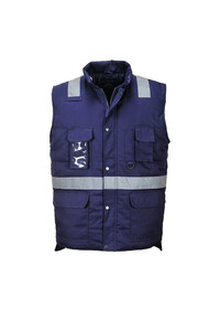 Navy Body Warmer With Hi vis Stripes Portwest F414