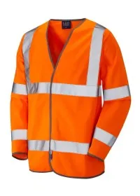 Orange long sleeved hi vis vest S01