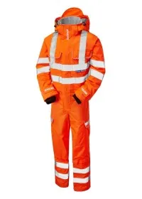 Pulsarail Waterproof Orange Hi Vis Coverall PR505