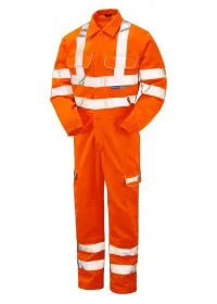 Pulsarail Orange Hi Vis Coverall with Combat Pockets PR339