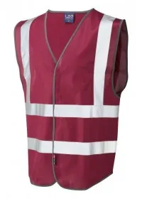 Leo Hi Vis Vest In Maroon W05