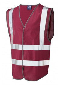 Leo Hi Vis Vest In Maroon W05