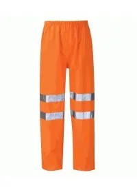 Orange Hi Vis Breathable Waterproof Overtrousers