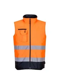 S267 orange and navy bodywarmer