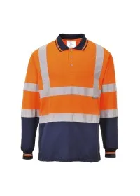 Two Tone Long Sleeved hi vis Polo