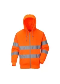 Portwest B305 Hi-Vis Zip Front Hoodie Orange