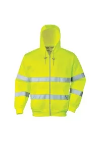 Portwest B305 Hi-Vis Zip Front Hoodie Yellow