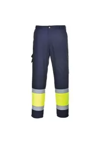 Portwest E049 Hi-Vis 2-Tone Combat Trousers Yell-Nav