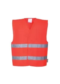 Portwest C474 Hi-Vis 2 Band Vest Red