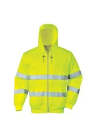Portwest B305 Hi-Vis Zip Front Hoodie Yellow