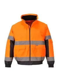 Portwest C468 Hi-Vis 2in1 Bomber Jacket Orange