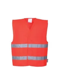 Portwest C474 Hi-Vis 2 Band Vest Red