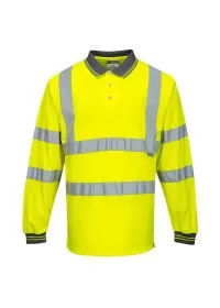 Portwest S277 Long Sleeve Hi-Vis Polo Shirt Yellow