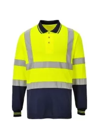 Portwest S279 Two-Tone Long Sleeved Polo Yell-Nav