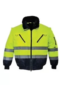 Portwest PJ50 Hi-Vis 3in1 Pilot Jacket Yell-Nav