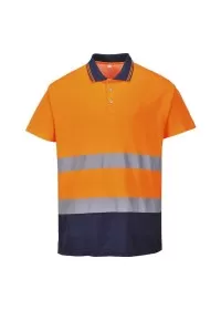 Portwest S174 2-Tone Cotton Comfort Polo Ora-Nav