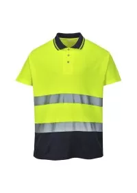 Portwest S174 2-Tone Cotton Comfort Polo Yell-Nav