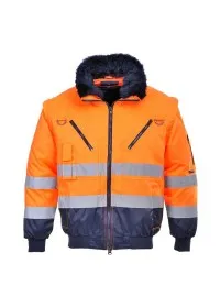 Portwest PJ50 Hi-Vis 3in1 Pilot Jacket Ora-Nav