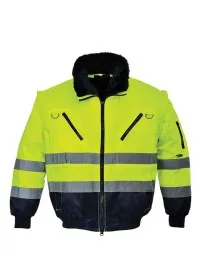 Portwest PJ50 Hi-Vis 3in1 Pilot Jacket Yell-Nav