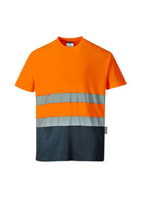 Portwest S173 2-Tone Cotton Comfort T-Shirt Ora-Nav