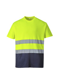 Portwest S173 2-Tone Cotton Comfort T-Shirt Yell-Nav