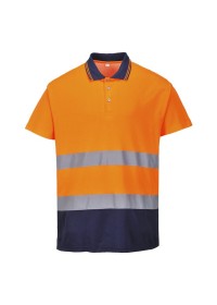 Portwest S174 2-Tone Cotton Comfort Polo Ora-Nav