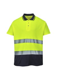 Portwest S174 2-Tone Cotton Comfort Polo Yell-Nav