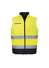 Portwest S267 Hi-Vis 2-Tone Bodywarmer Yell-Nav