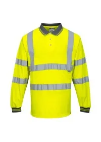 Portwest S277 Long Sleeve Hi-Vis Polo Shirt Yellow