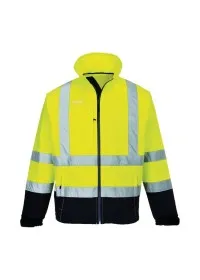 Portwest S425 Hi-Vis Contrast Softshell Yell-Nav