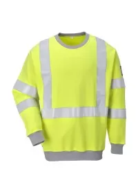 Flame Resistant Anti-Static Hi-Vis Sweatshirt Portwest FR72