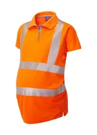 Ladies Maternity Hi Vis Poloshirt Leo PM03 Orange