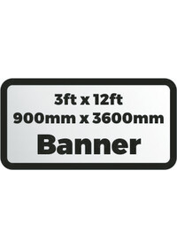 Custom Printed Banner 3ftx12ft 900x3600mm