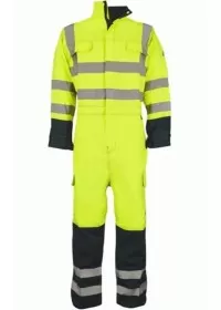 Hi Vis flame retardant coverall in yellow blue