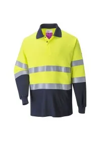 Portwest FR74 FR Hi-Vis 2-Tone Polo Shirt Yell-Nav