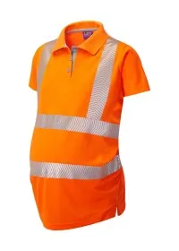 Ladies Maternity Hi Vis Poloshirt Leo PM03 Orange