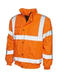UC804 Uneek Hi Vis Bomber Jacket Orange