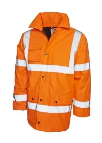 UC803 Hi Vis Safety Jacket Uneek Orange